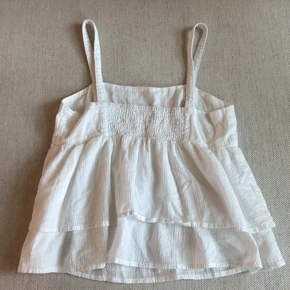 Flowy Cropped Babydoll Cotton Tank Top - Picture 2 of 5